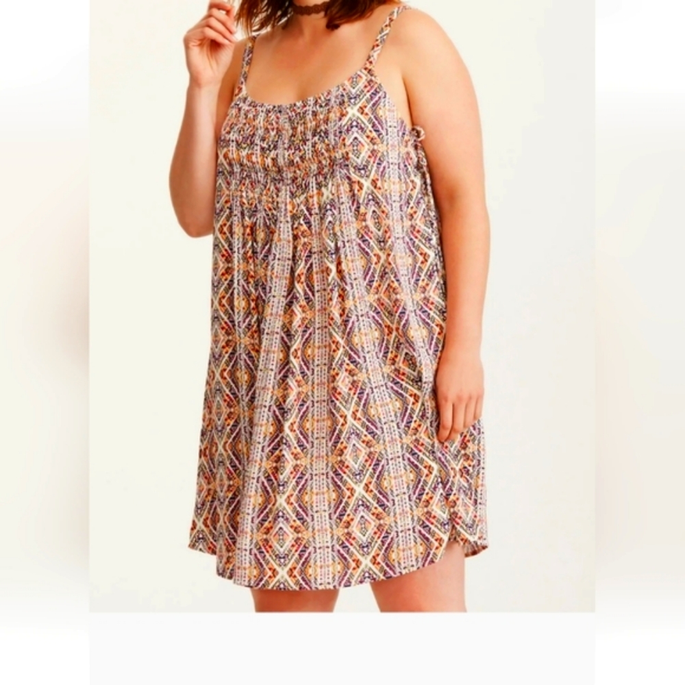 Torrid Boho Gauze Festival Adjustable Lace Up Sundress Size 2X